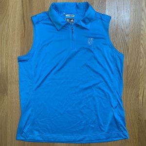 Adidas Clima-cool 1/4 zip blue tank